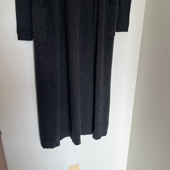 Krimson Klover Charcoal Grey Wool & Cashmere Hooded Open-Front Duster Cardigan - Picture 3 of 7